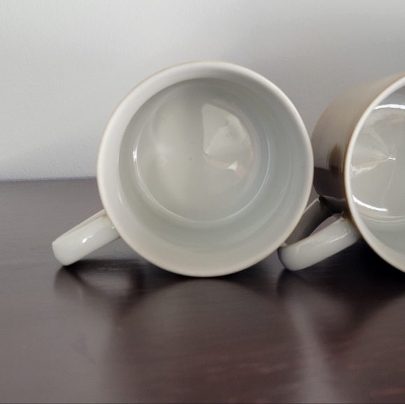 Vintage Mid Century Tan White Tea Coffee Porcelain Mugs, Set of 3 - 10oz - Picture 6 of 7